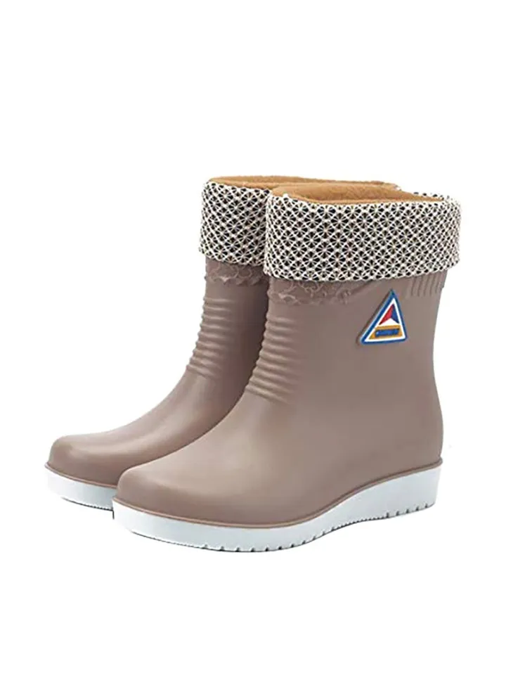 Mid Rise Rain Boots Brown
