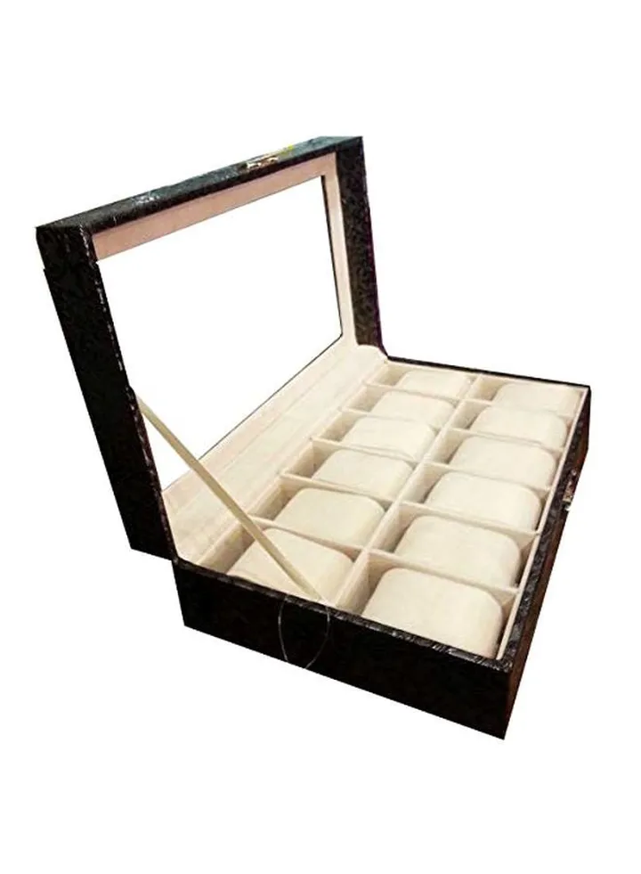 12-Compartment Watch Organizer Box