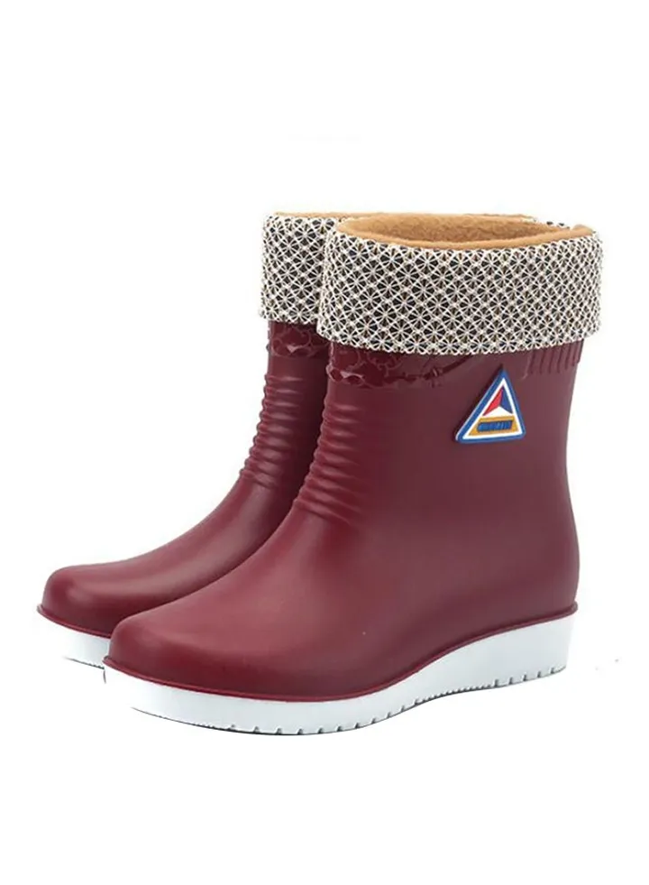 Mid Rise Rain Boots Red