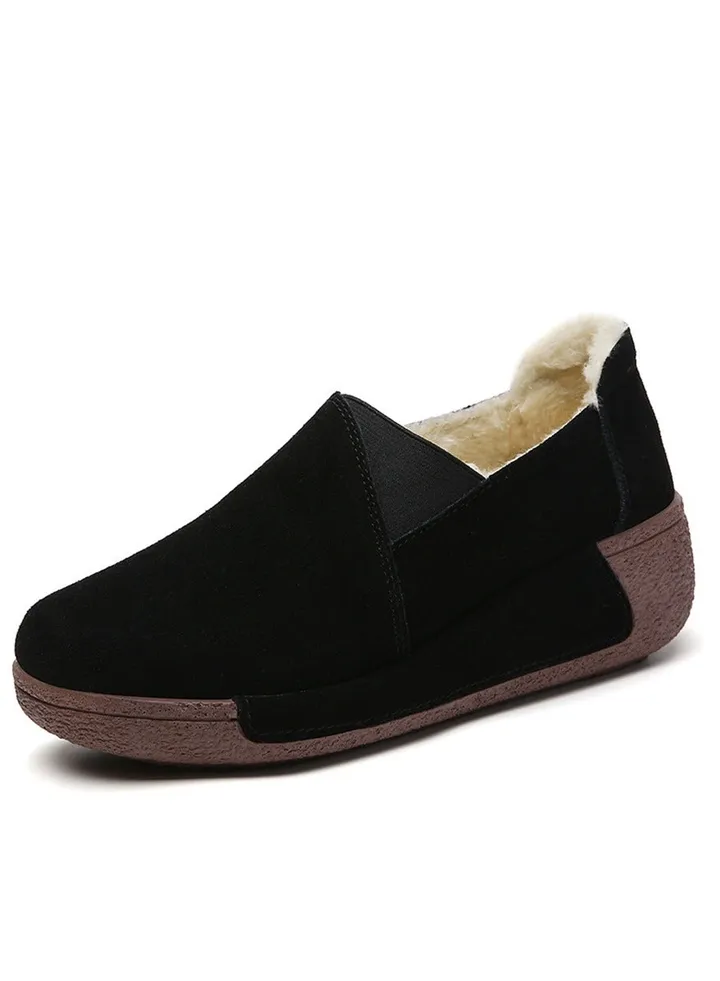 Fashion Thick Sole High Heels Casual Sports Shoes 5CM Black