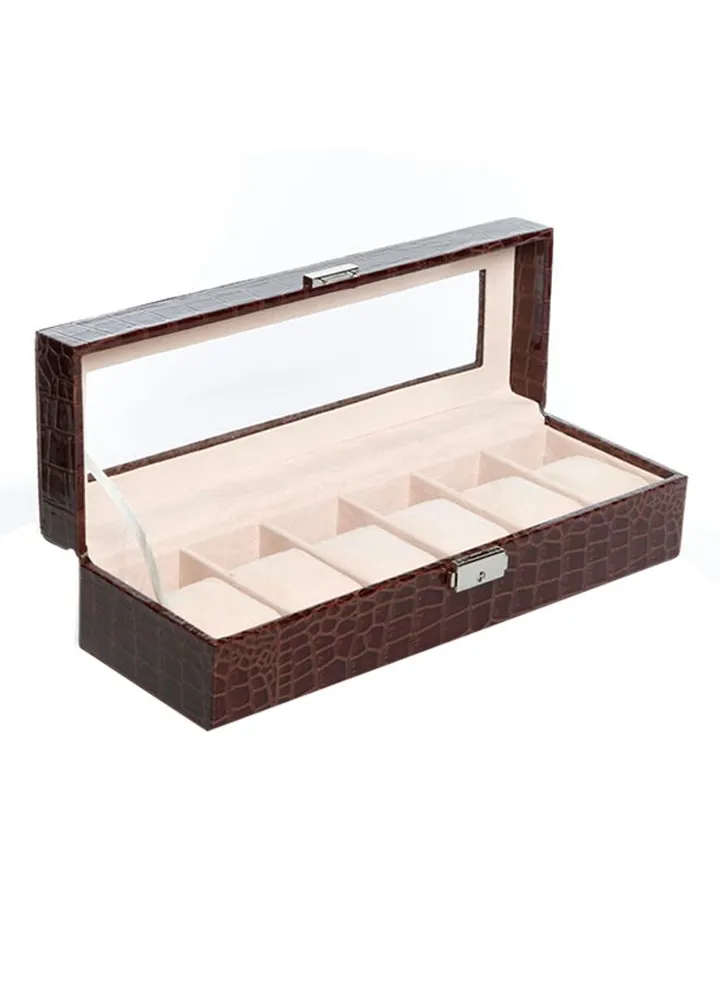 Women's 6-Slot Leather Watch Organizer