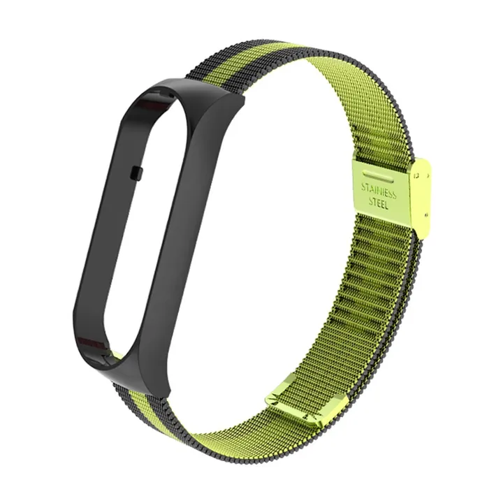unisex Double Elastic Buckle Stainless Steel Metal Smartwatch Band Replacement Bracelet Strap Belt