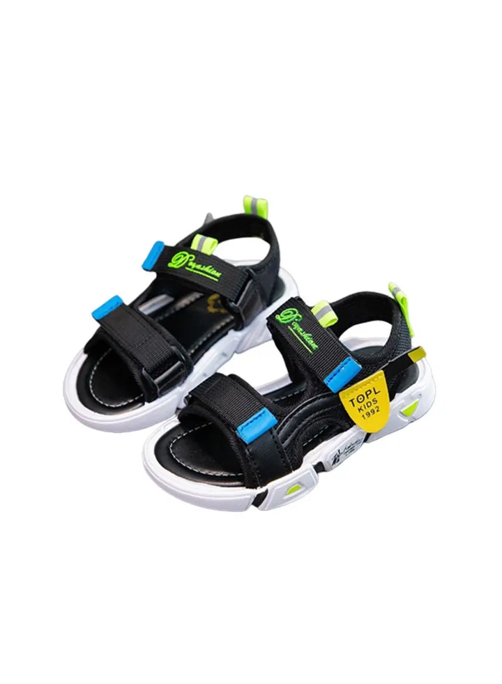 Boys' Solid Soft Sole Sandals Velcro Beach Shoes
