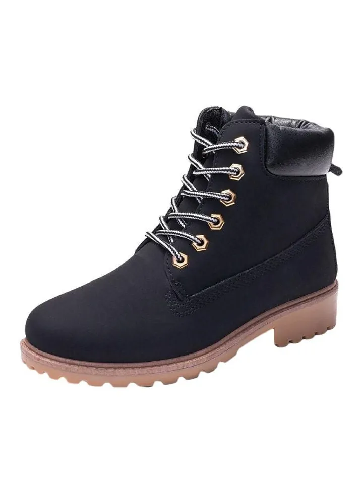 Lace Up Ankle Boots Black