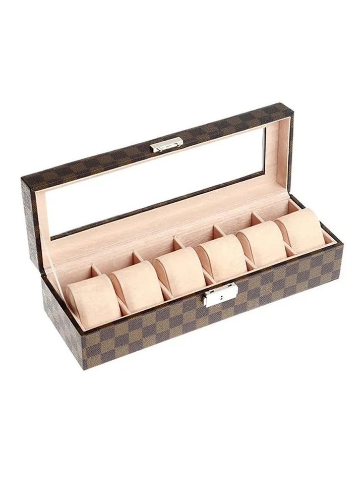 unisex 6 Piece Leather Watch Organizer Case band-002864