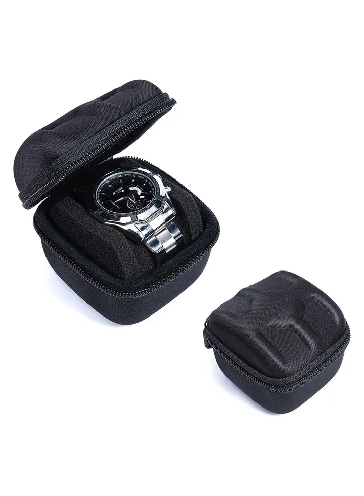 Watch Travel Case 1 Slot Watch Roll Case Storage and Organizer for Men and Women Zipper Watch Box with Anti-move Watch Pillow