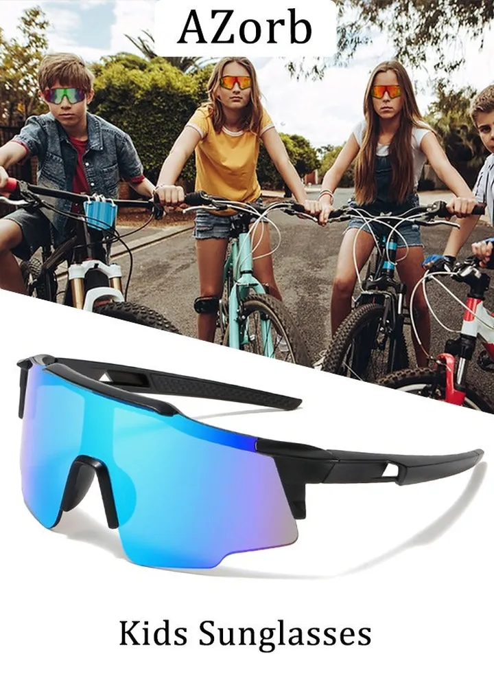 Kids Sunglasses for Boys Girls - Sports Cycling Childrens Mirror Polarized Sun Glasses with Lightweight Flexible Frame UV Protection Age 6-15 Sunglasses