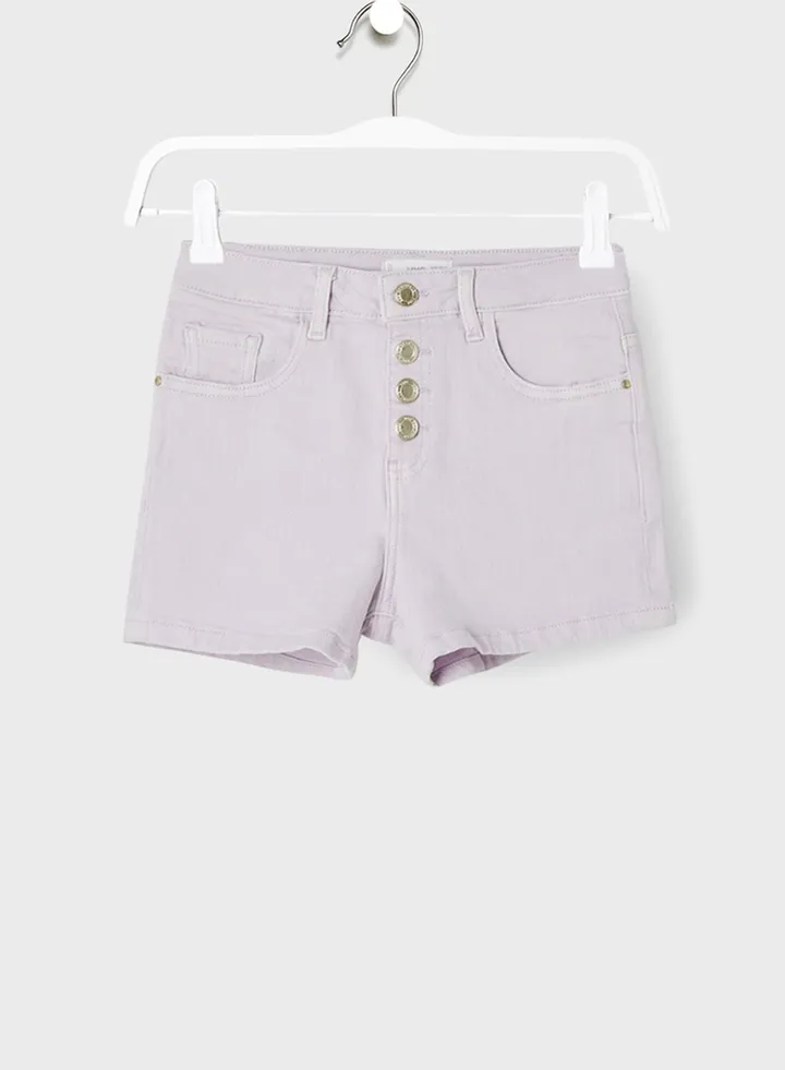 Youth Teen Buttoned Denim Shorts