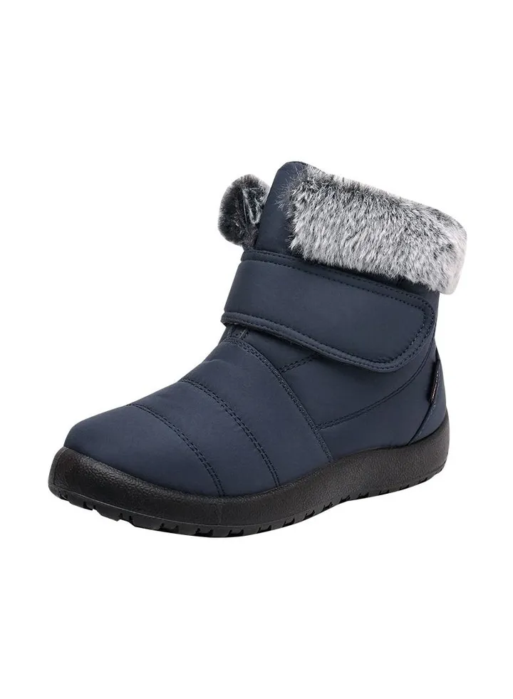 Women's Warm Plush And Thick Waterproof Cotton Boots Blue