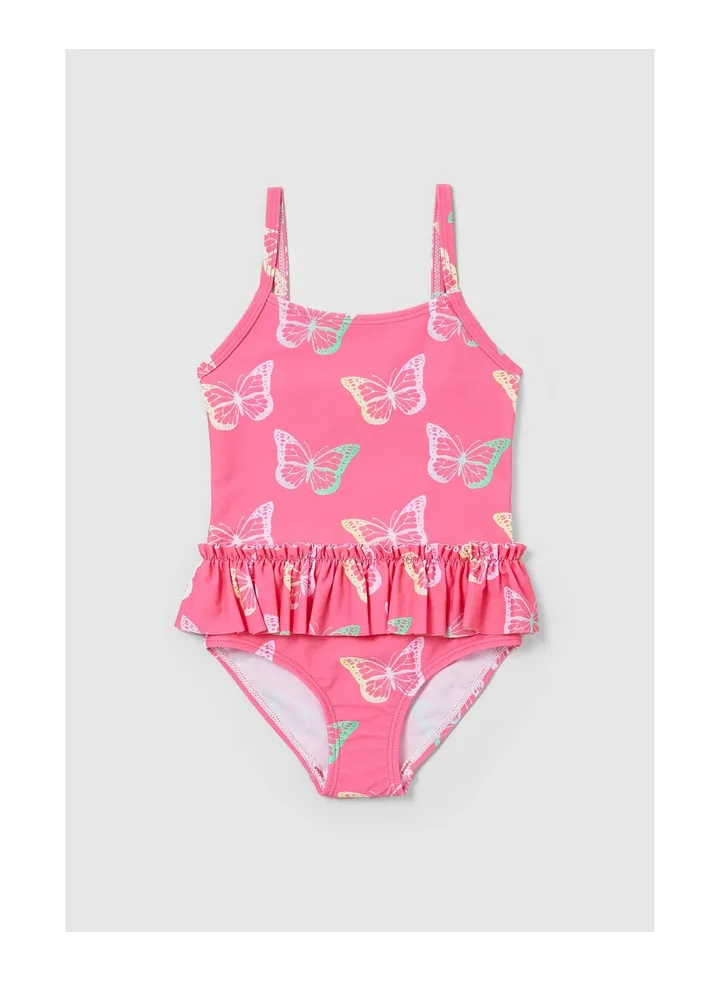Toddler Girl Butterfly Frill Swimsuit