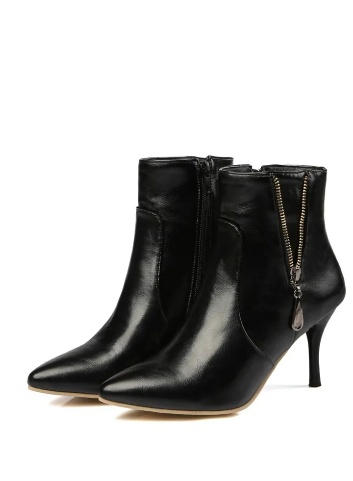 Pointy Ankle Boots For Ladies Black