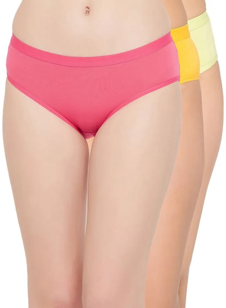 Clovia Pack Of 3 Cotton Mid Waist Hipster Panty