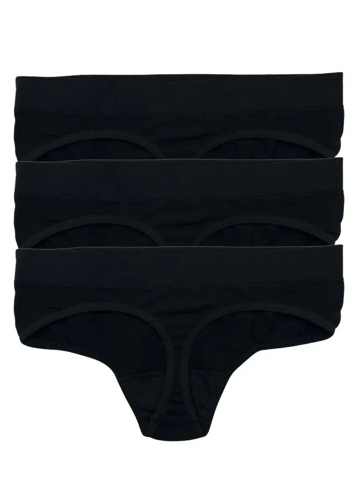 Premium Zebra Panty Nero Black Underwear 3 Pack for Small to Medium Women