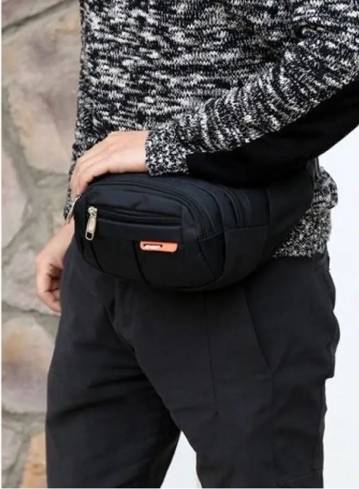 waist & crossbody bag waterproof for unisex black color