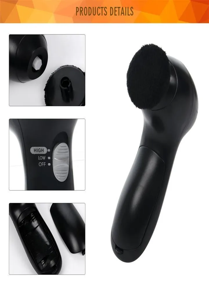 Electric Shoe Shine Kit Electric Shoe Polisher Brush Leather Shoe Dust Cleaner, black,13.5x4.5x7cm