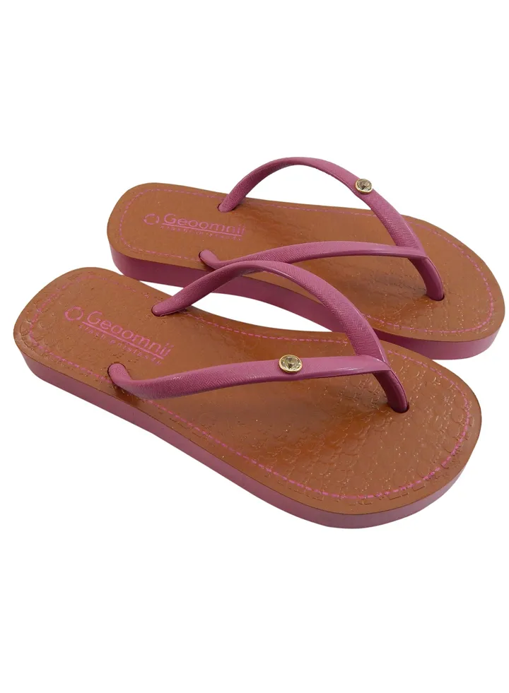 Adama Printed Slip On Slipper Pink/Brown