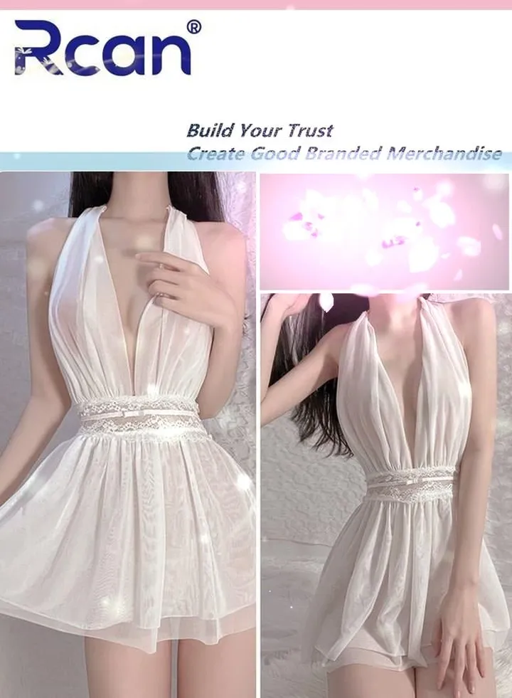 Lingerie For Women Stretchy Halter Teddy Babydoll V Neck Underwear Nightwear Backless Ladies Boudoir Outfits Sleepwear