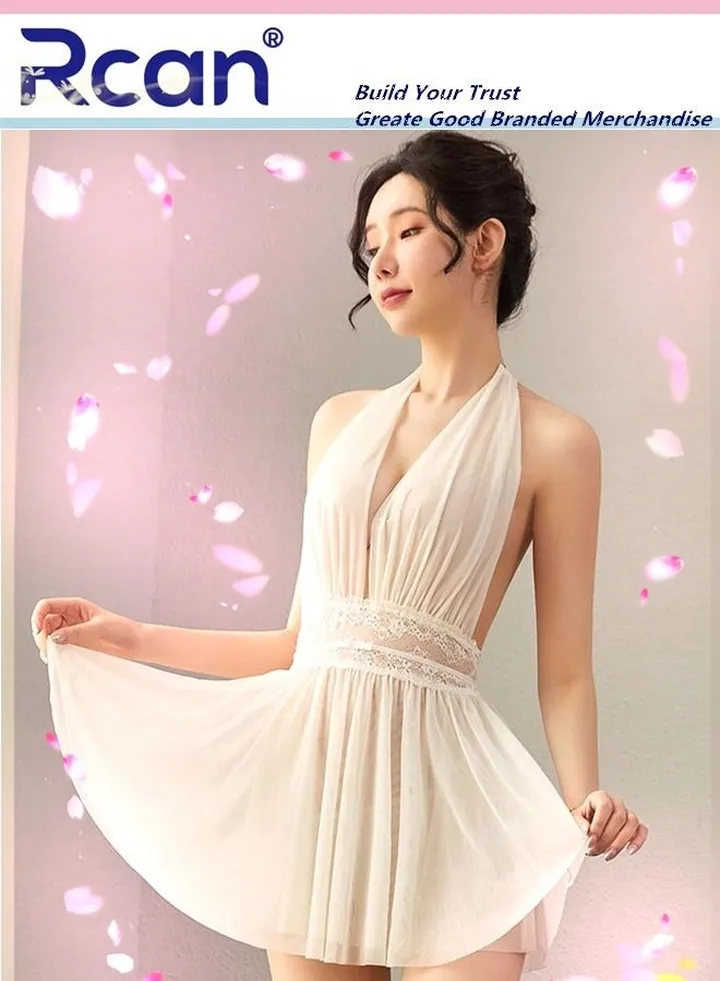 Lingerie For Women Stretchy Halter Teddy Babydoll V Neck Underwear Nightwear Backless Ladies Boudoir Outfits Sleepwear
