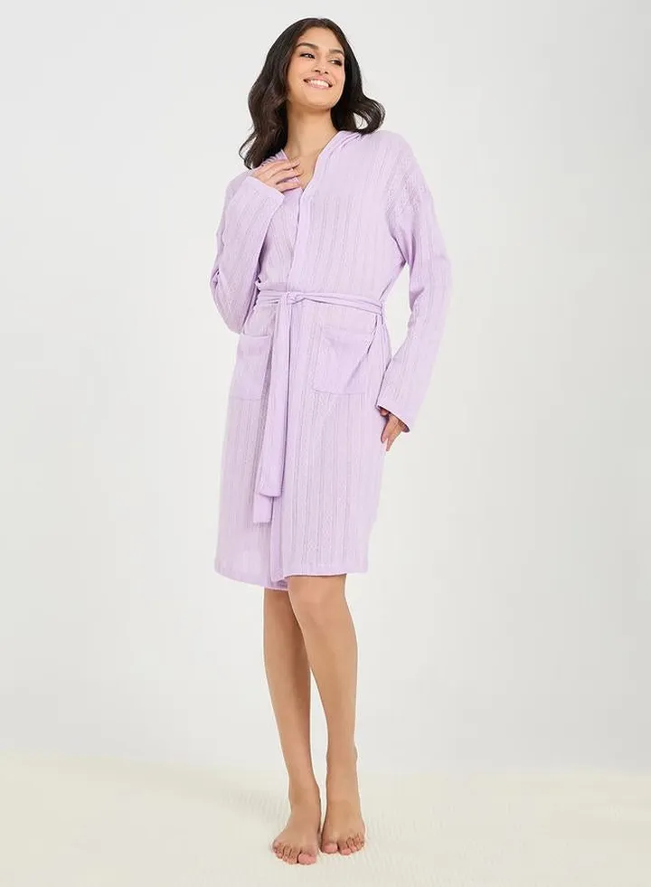 Pointelle Hooded Robe