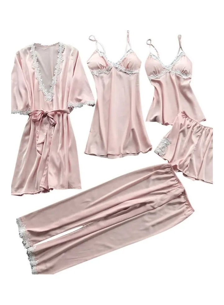 5-Piece Sleepwear Set Pink