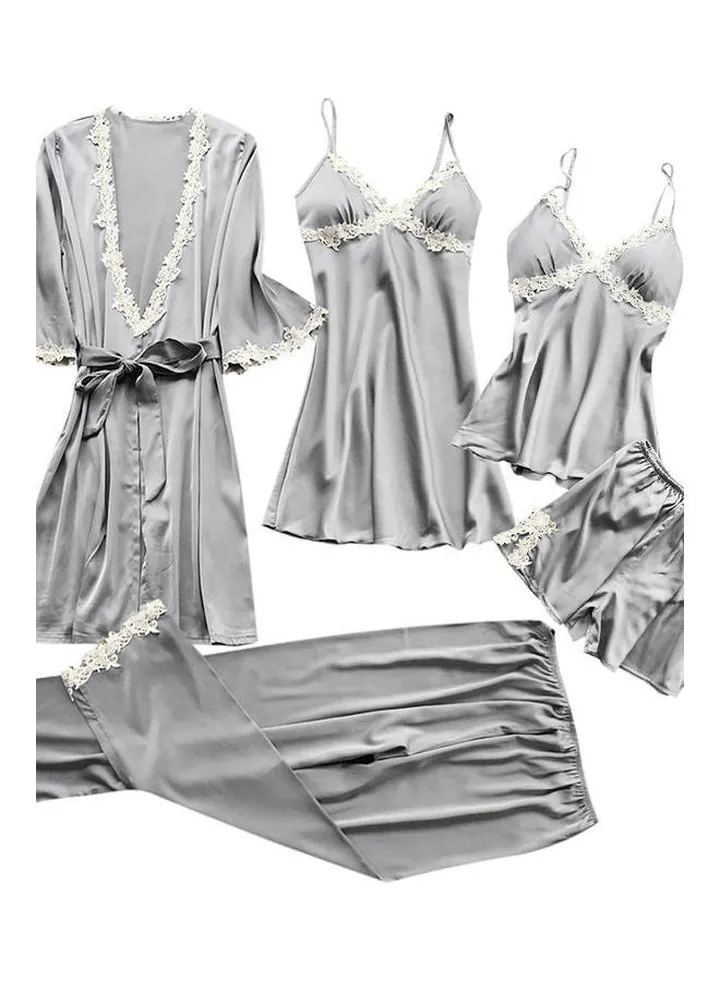 5-Piece Sleepwear Set Grey