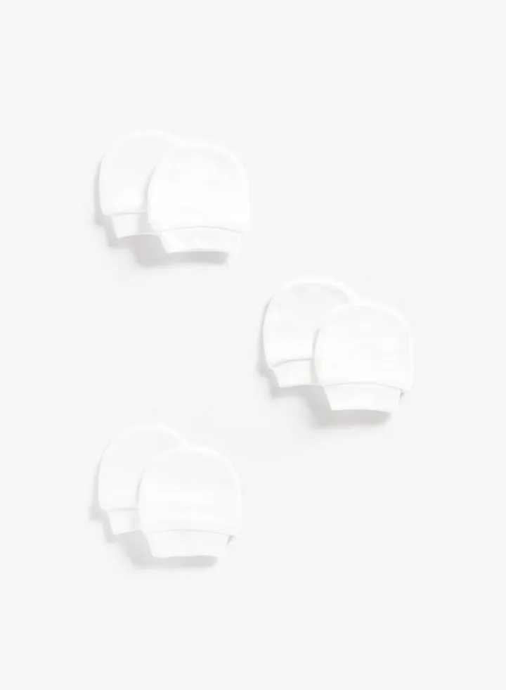 White Baby Mitts 3 Pack