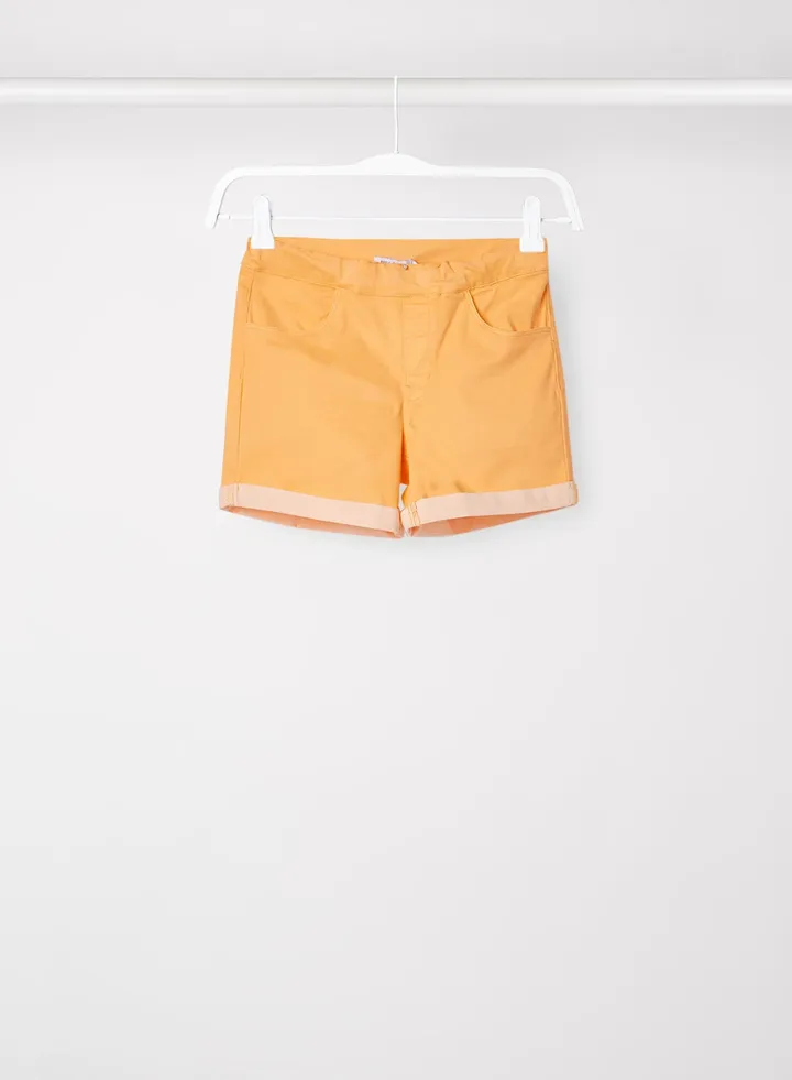 Teen High Waist Twill Shorts Cantaloupe