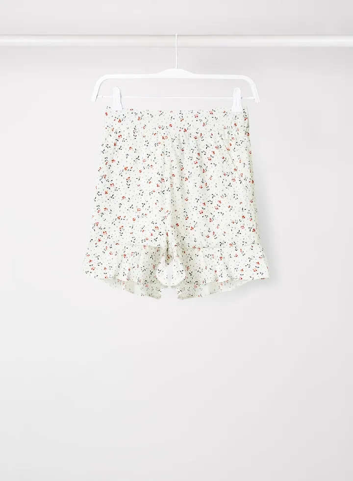 Kids /Teen Ditsy Print Shorts White