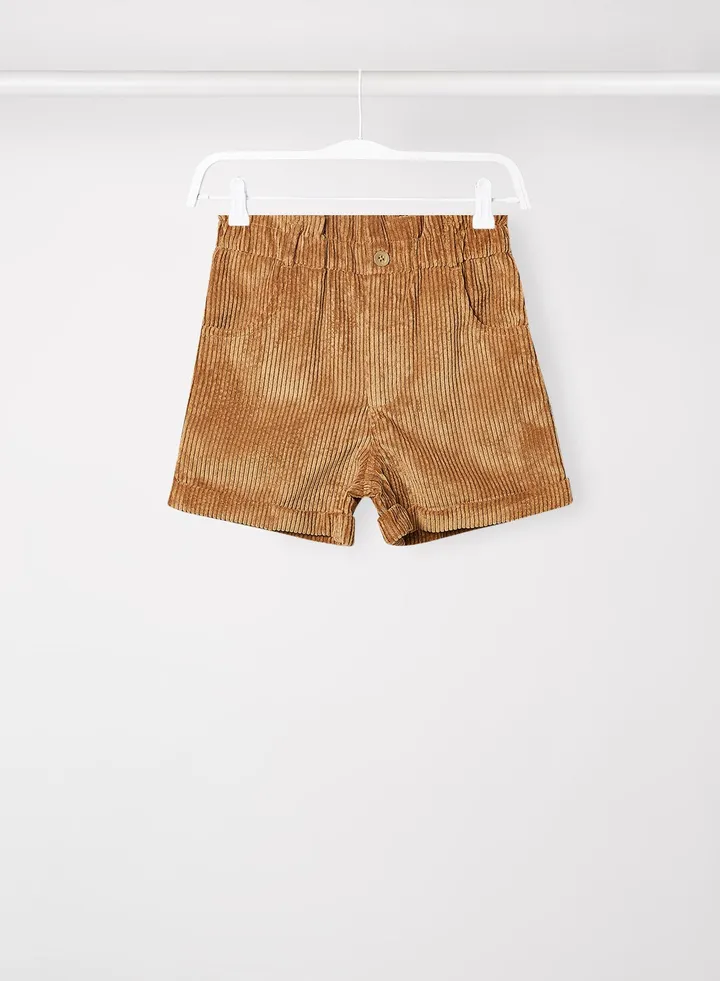 Kids/Teen Paperbag Waist Shorts Brown