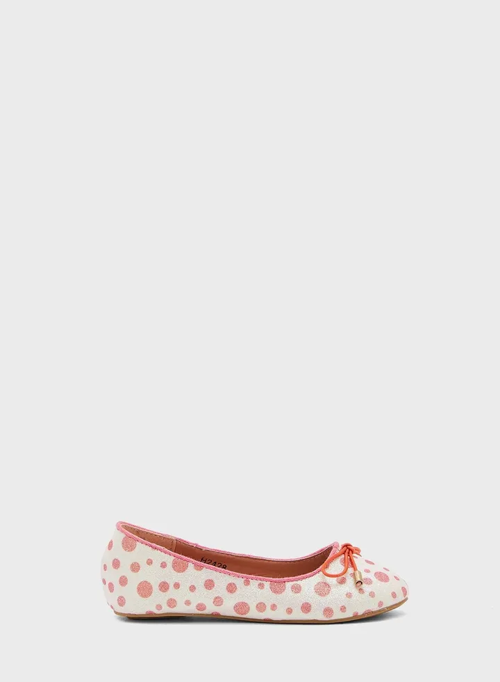 Spotted Lace Front Ballerina