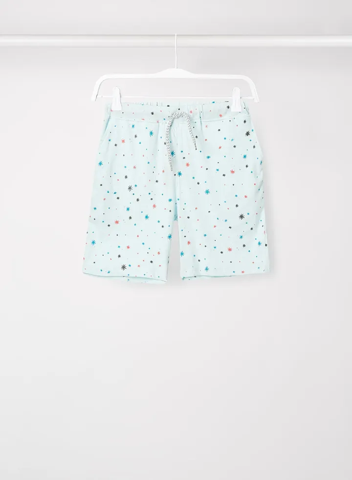 Girls Printed Lowers Shorts Light Blue