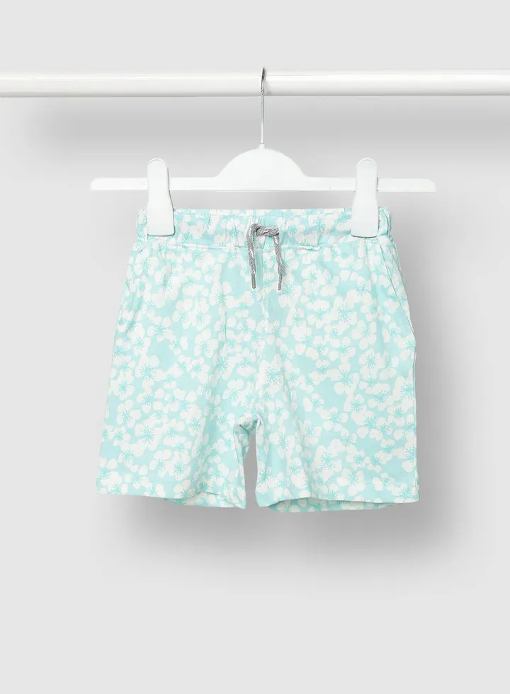 Girls Printed Short Blue