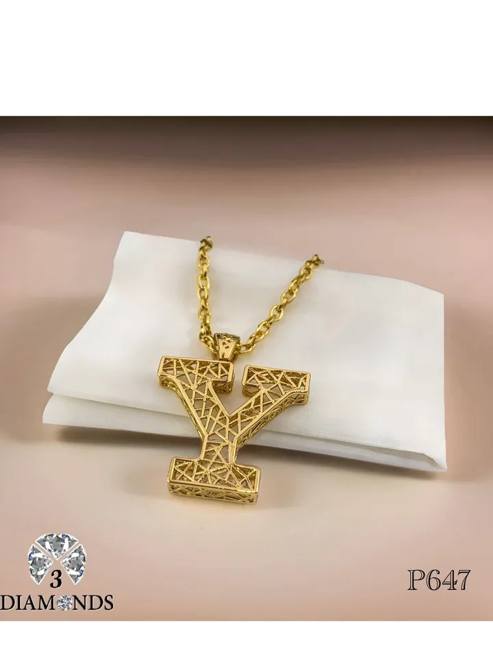 Women's High-Quality Y-Shaped Pendant Necklace, Gold Plated – Elegant and Chic