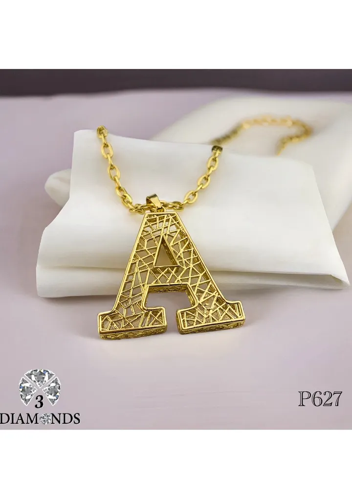 Elegant Women's High-Quality A-Shaped Pendant Necklace, Gold Plated – Stylish, Durable, Perfect for Gifts and Special Occasions