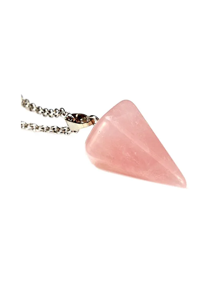 Natural Crystal Semiprecious Stone Made Pendant Necklace