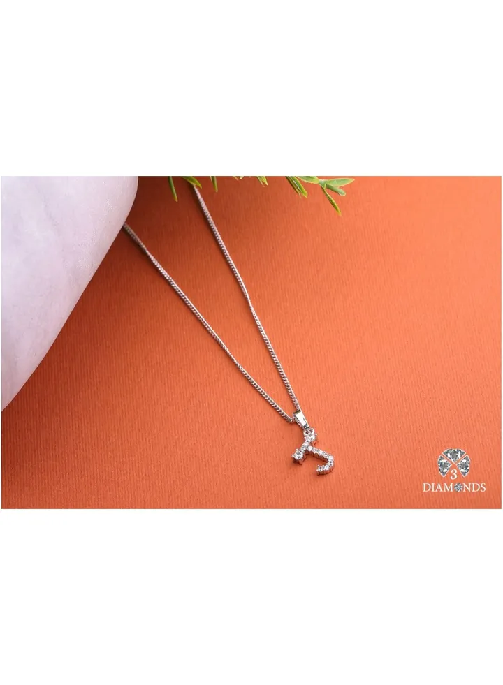 Pendant Necklace For Women Platinum Plated Letter J