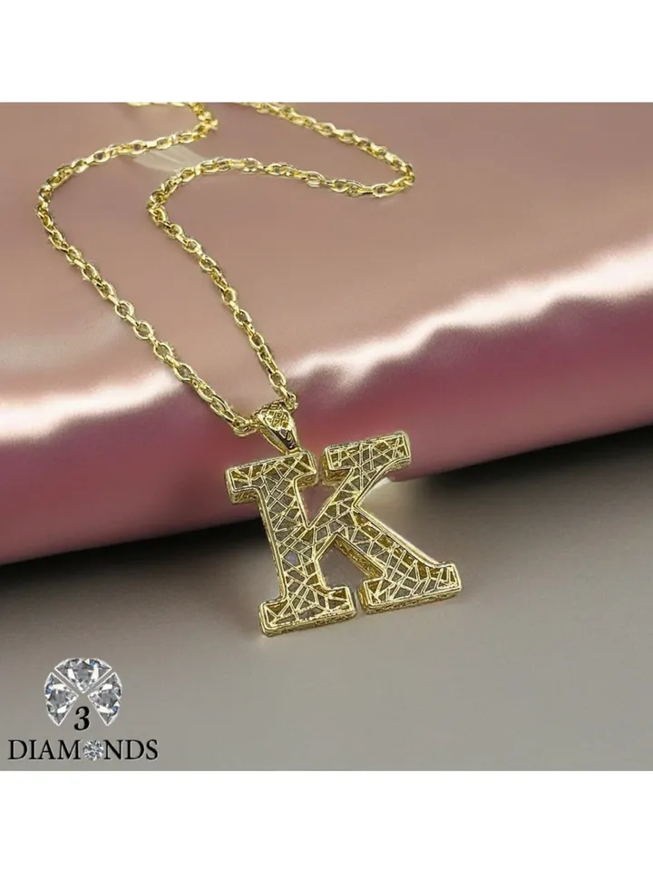 Elegant Women's High-Quality K-Shaped Pendant Necklace, Gold Plated – Stylish, Durable, Perfect for Gifts and Special Occasions
