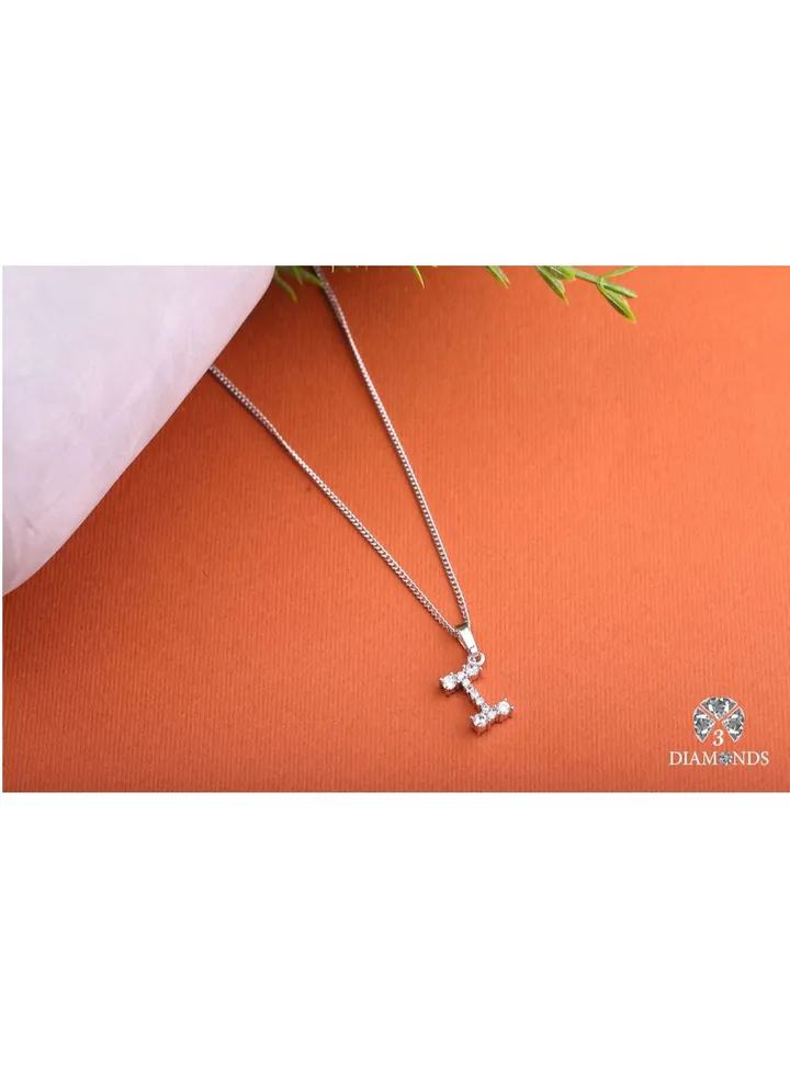 Pendant Necklace For Women Platinum Plated Letter I