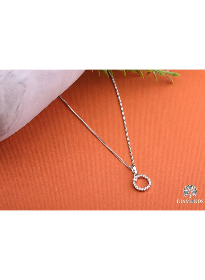 Pendant Necklace For Women Platinum Plated Letter O