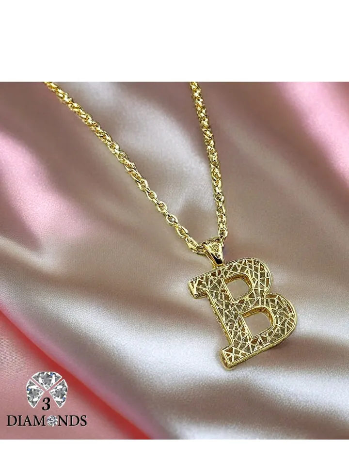 Elegant Women's High-Quality B-Shaped Pendant Necklace, Gold Plated – Stylish, Durable, Perfect for Gifts and Special Occasions