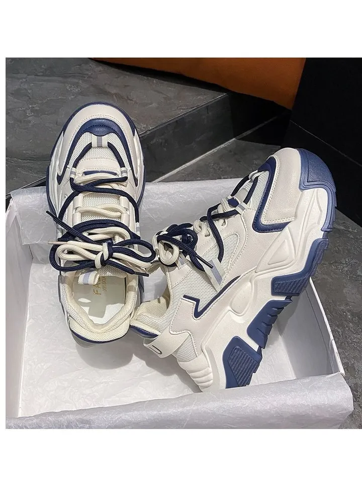 Spring New Breathable Heightening Sneakers Student Fashion Thick Soled Daddy Shoes Female Leisure Running Shoes