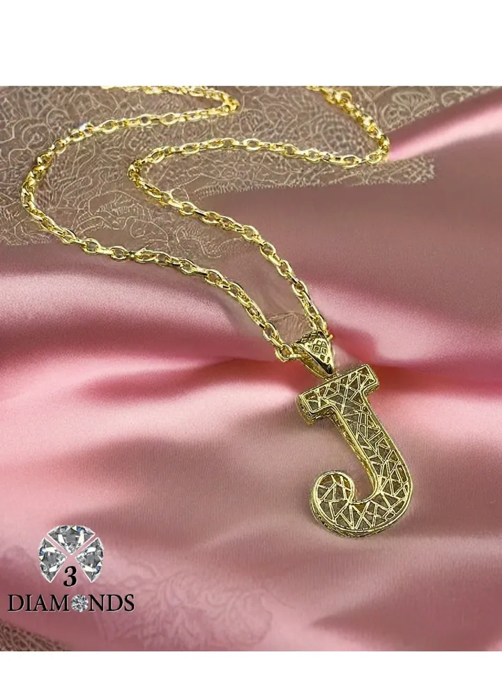 Elegant Women's High-Quality J-Shaped Pendant Necklace, Gold Plated – Stylish, Durable, Perfect for Gifts and Special Occasions