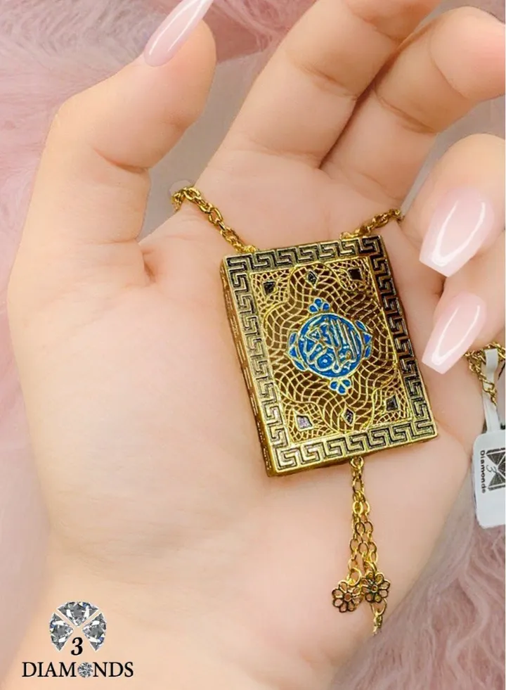 The Holy Quran Eslamic Shape Necklace For Women Gold Plated- Elegance