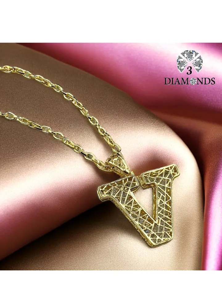 Elegant Women's High-Quality V-Shaped Pendant Necklace, Gold Plated – Stylish, Durable, Perfect for Gifts and Special Occasions