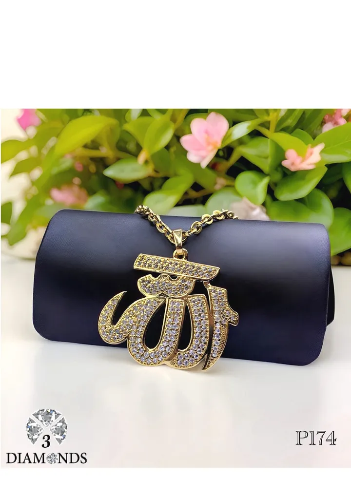 Allah Eslamic Shape Necklace For Women Gold Plated-Timeless Elegance