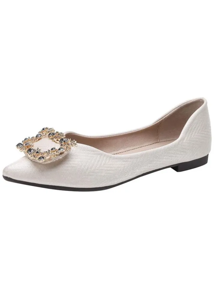 Water Diamond Pointed Single Shoes Women's Flat