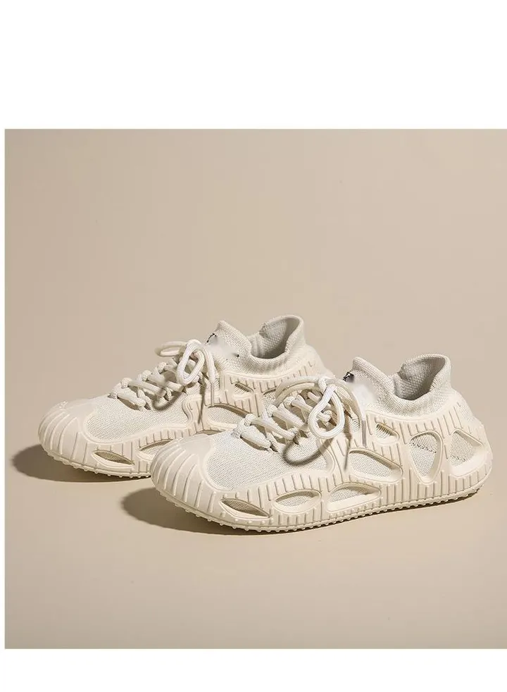 Summer New Flying Woven Sneakers Breathable All Match Casual Flat Women's Shoes
