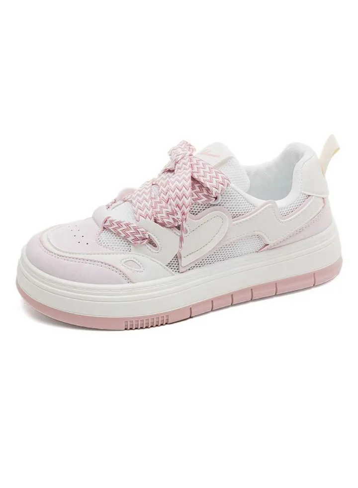 New Mesh Shoes Thick Sole Breathable Casual Flat Shoes