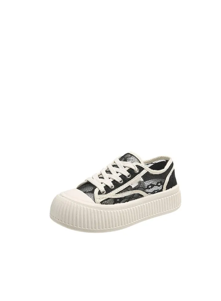 Summer New Breathable Large Head Shoes Student Board Cloth Shoes Casual Cake Women's Shoes