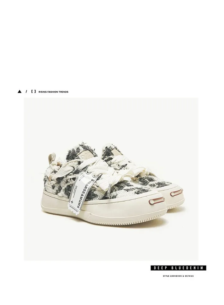 Summer Breathable Open Tide Shoes, Thick Soles Raising Canvas Skateboard Shoes, Small Incense Wind Couple Shoes